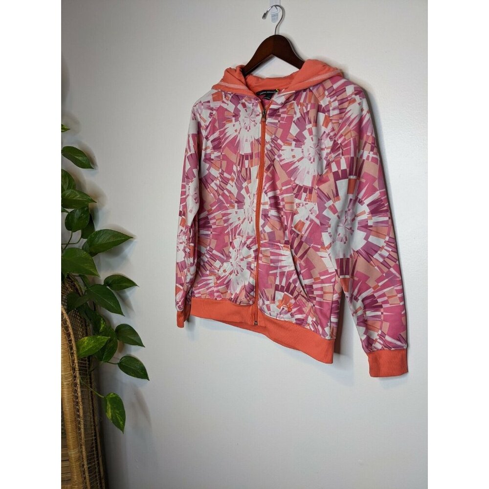 UNDER ARMOUR Womens Medium Semi Fitted Hooded Jacket Sweatshirt Pink Gray
